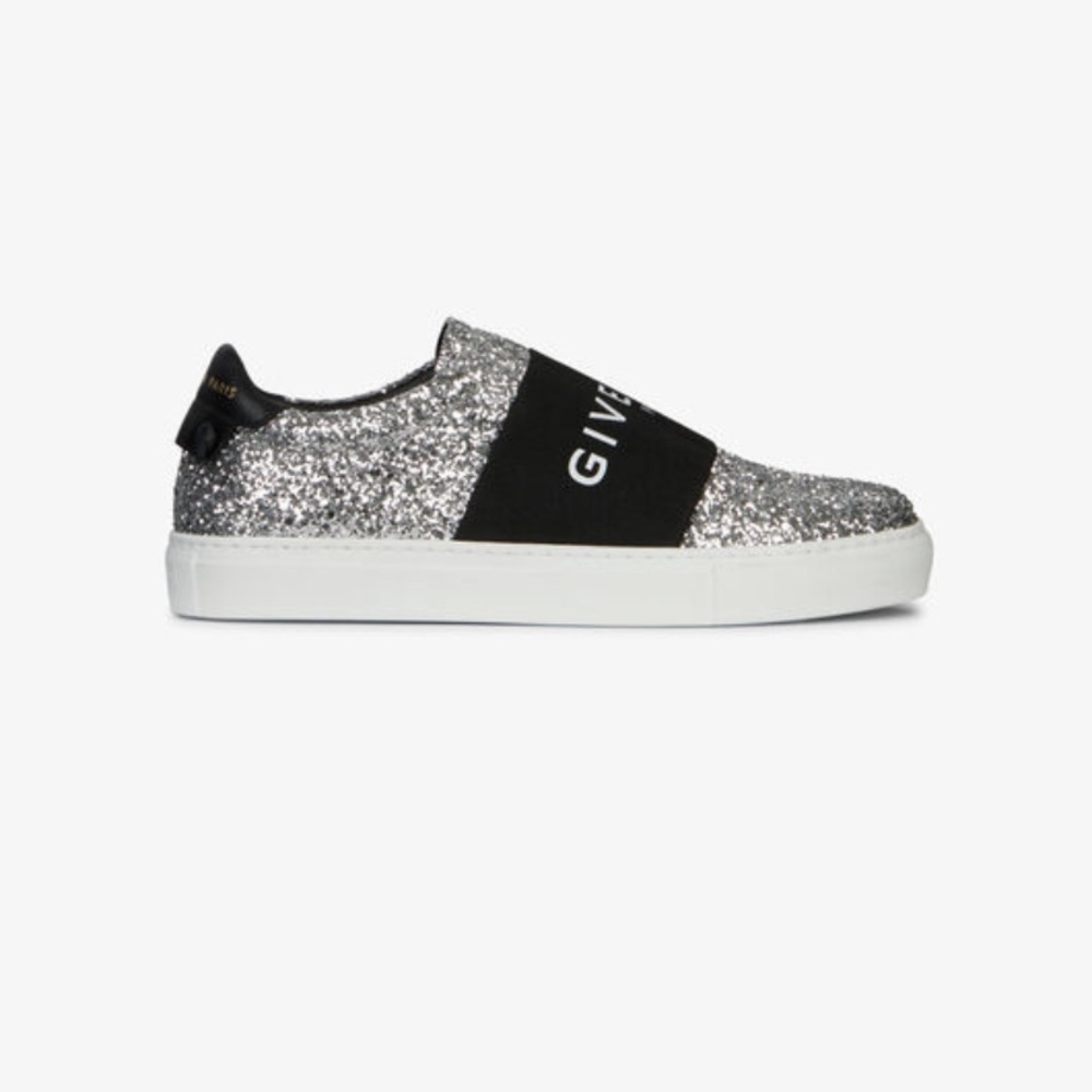 Sneaker in glitter w/ Givenchy Paris elastic strap